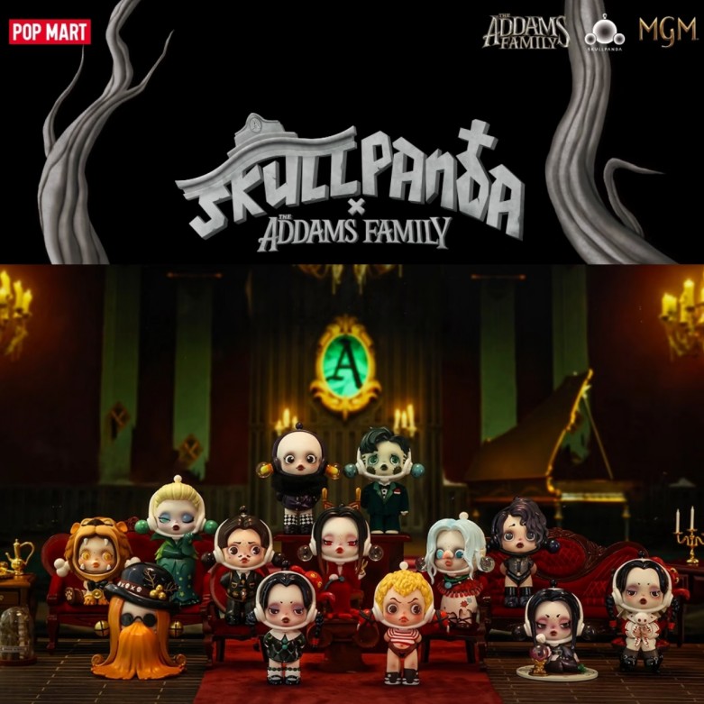 Model Kit For Girls - POP MART SKULLPANDA serie familiar Addams