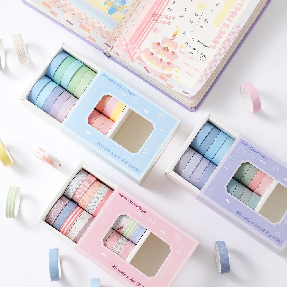 Masking Tape Thin - Juego de 20 rollos de cintas