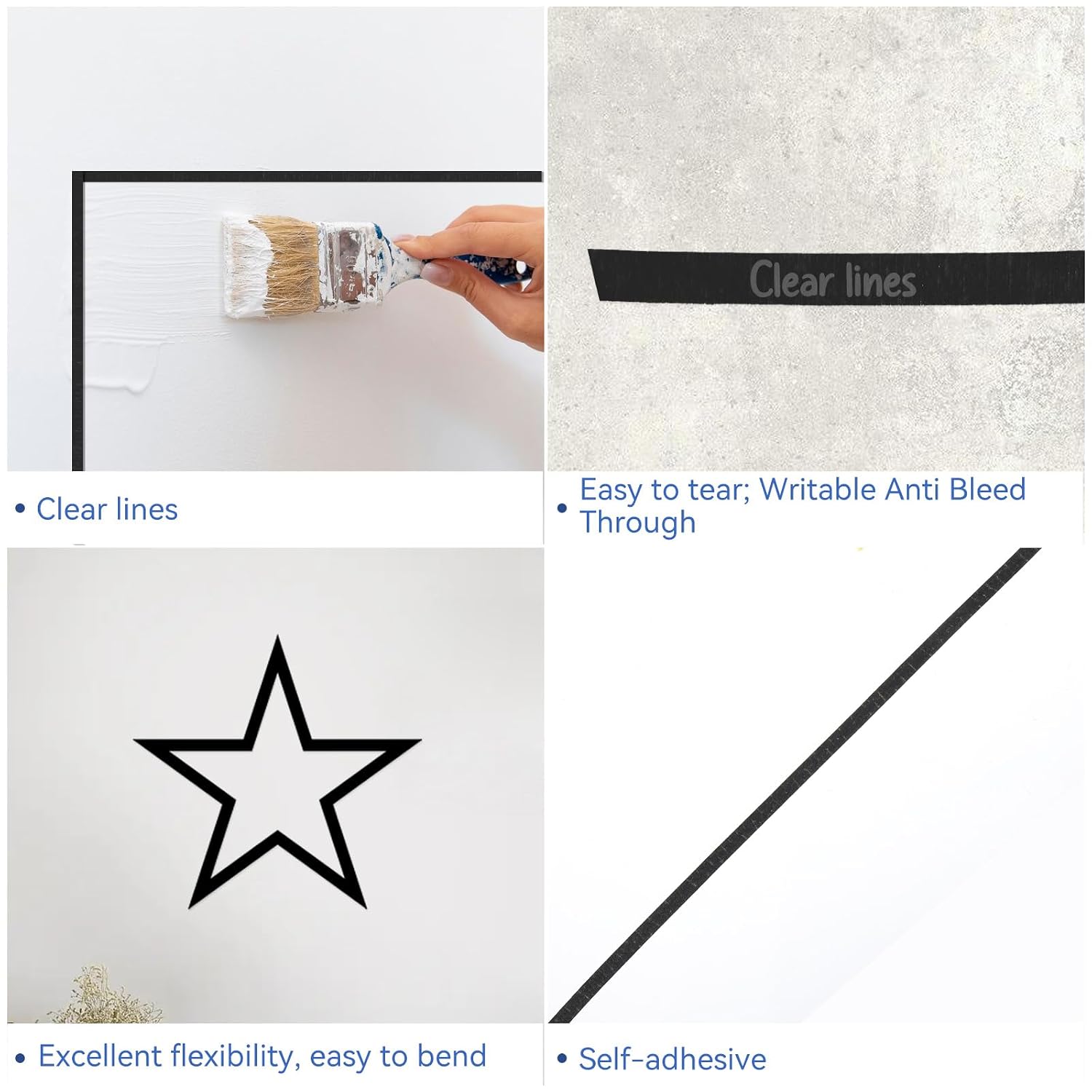 Cinta adhesiva negra delgada p - Masking Tape Thin reseña y precio